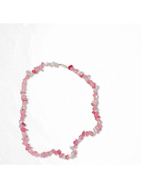 5664gc. Pink Stone Necklace - Picture 5 of 6